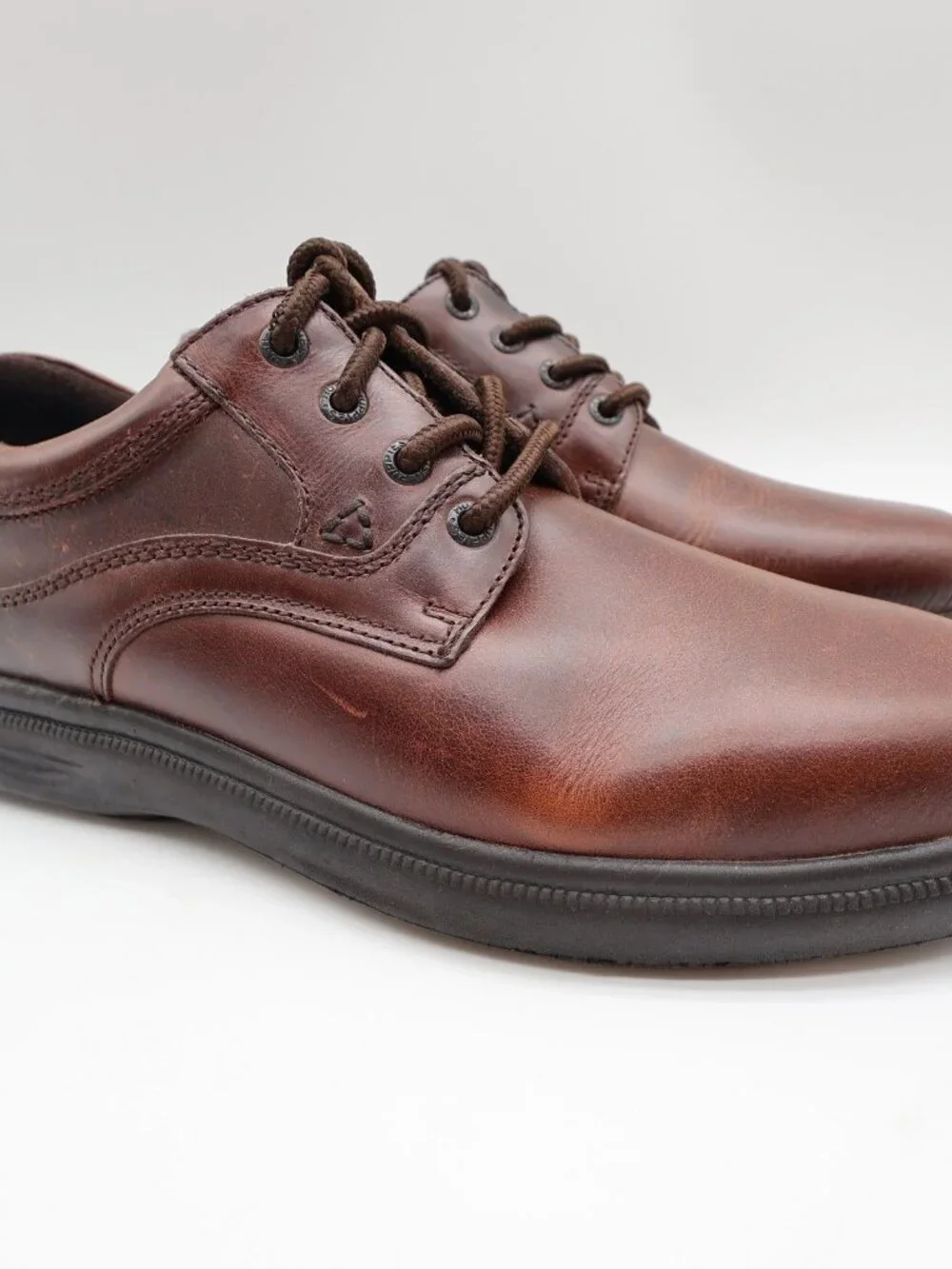 Hush Puppies Glen Men's 9.5 Brown Leather Comfort Casual Oxford Shoes